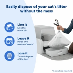 Litter Box Liners - ScoopFree® Clumping Waste Bin Liners -Pawsy Store PAC00 17984 P02